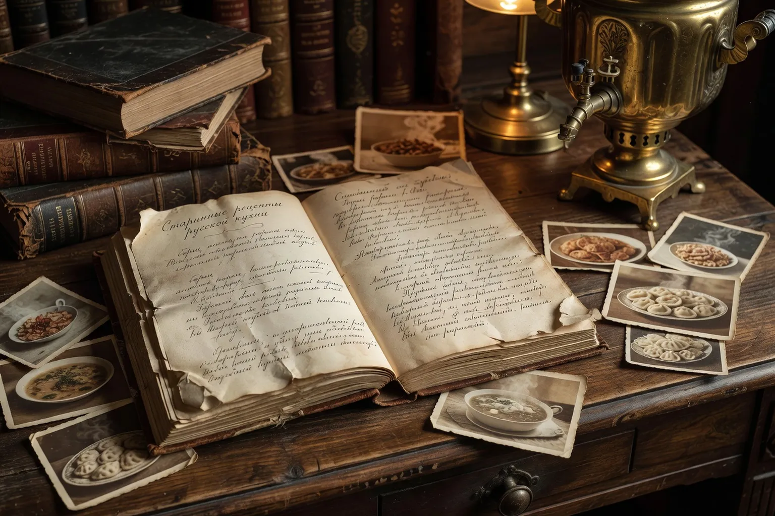 Documents historiques et livres anciens de cuisine russe traditionnelle