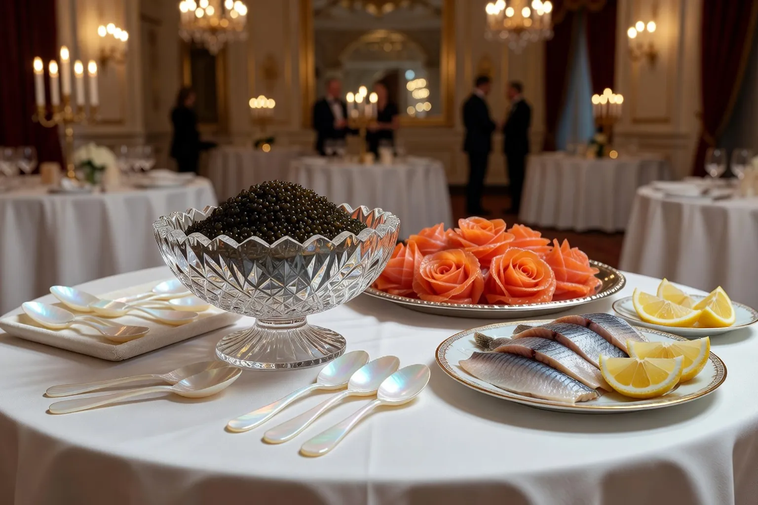 Plateau de caviar et saumon fumé